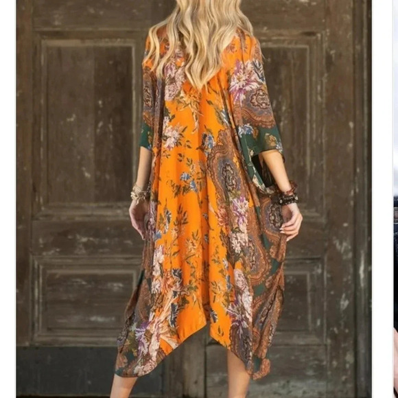 NWT Boho Floral Jacquard Kimono - Picture 6 of 7